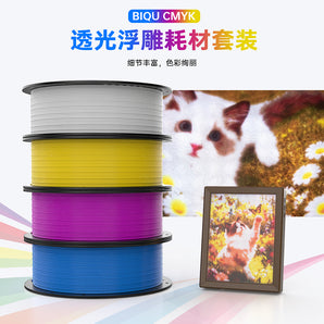 BIQU CMYK Lithophane 4 Color Translucent Filament Set