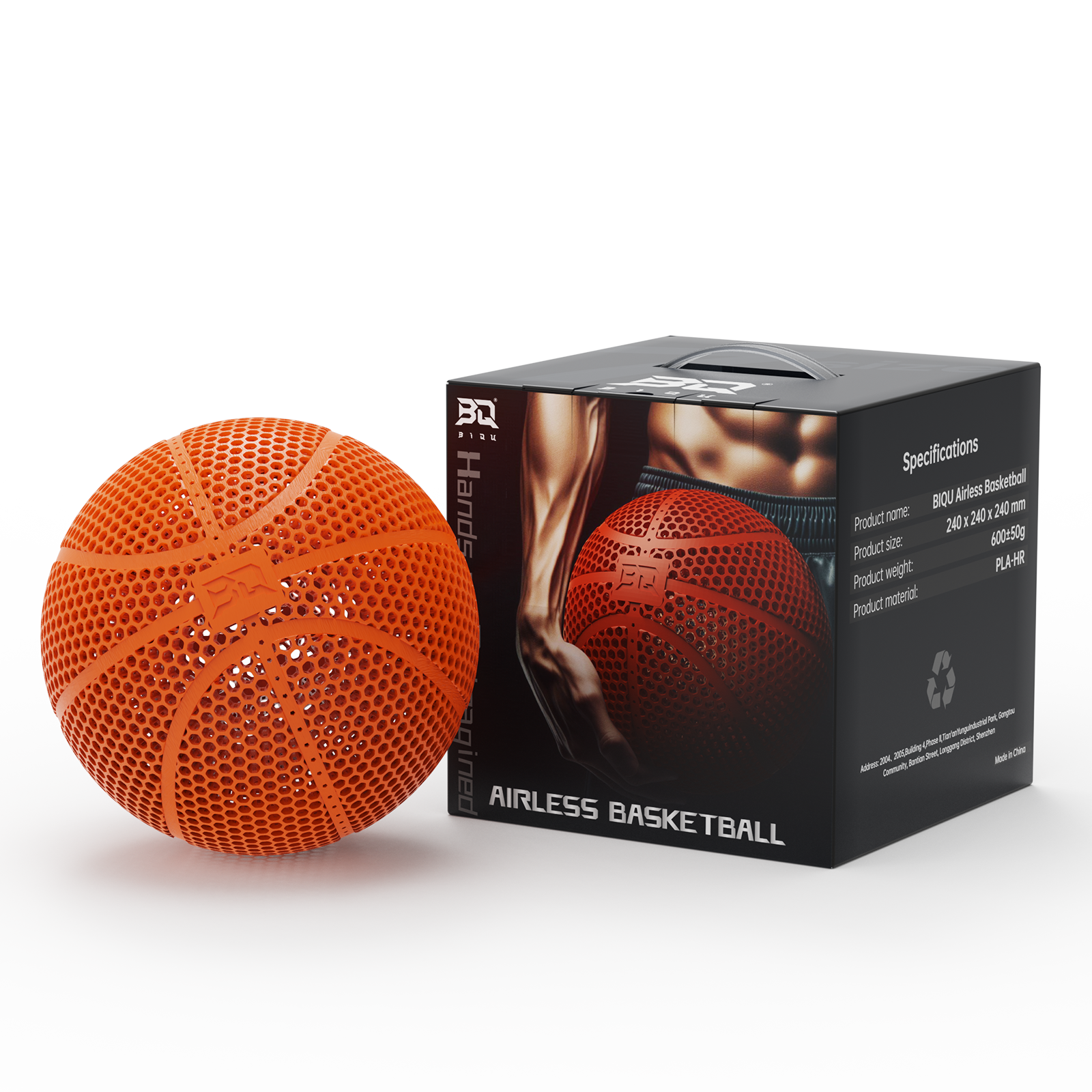 BIQU PLA-HR 3D Printed Airless Basketball -Perfect for Family Fun
