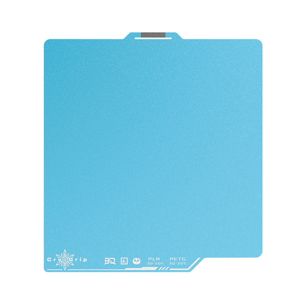 Biqu Equipment BIQU Panda BuildPlate CryoGrip Pro for Bambu X2D/X1/P1/P2/A1/A1 mini/H2D/H2S/H2C Printers - Double-Sided 7-Layer Composite with High Magnetic Spring Steel, Low Energy Printing - Blue / Frostbite (Coarse Textures) / 256mm*256mm(For Bambulab X2D,P1,P2,X1,A1)