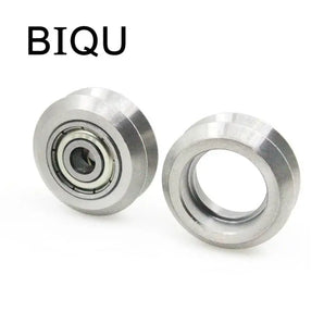 BIQU 5pcs/Lot BIQU Reprap Openbuilds V-type wheel with or without 625ZZ Bearings Stainless steel Metal Double V Pulley Gear Aluminum For 3D Printer