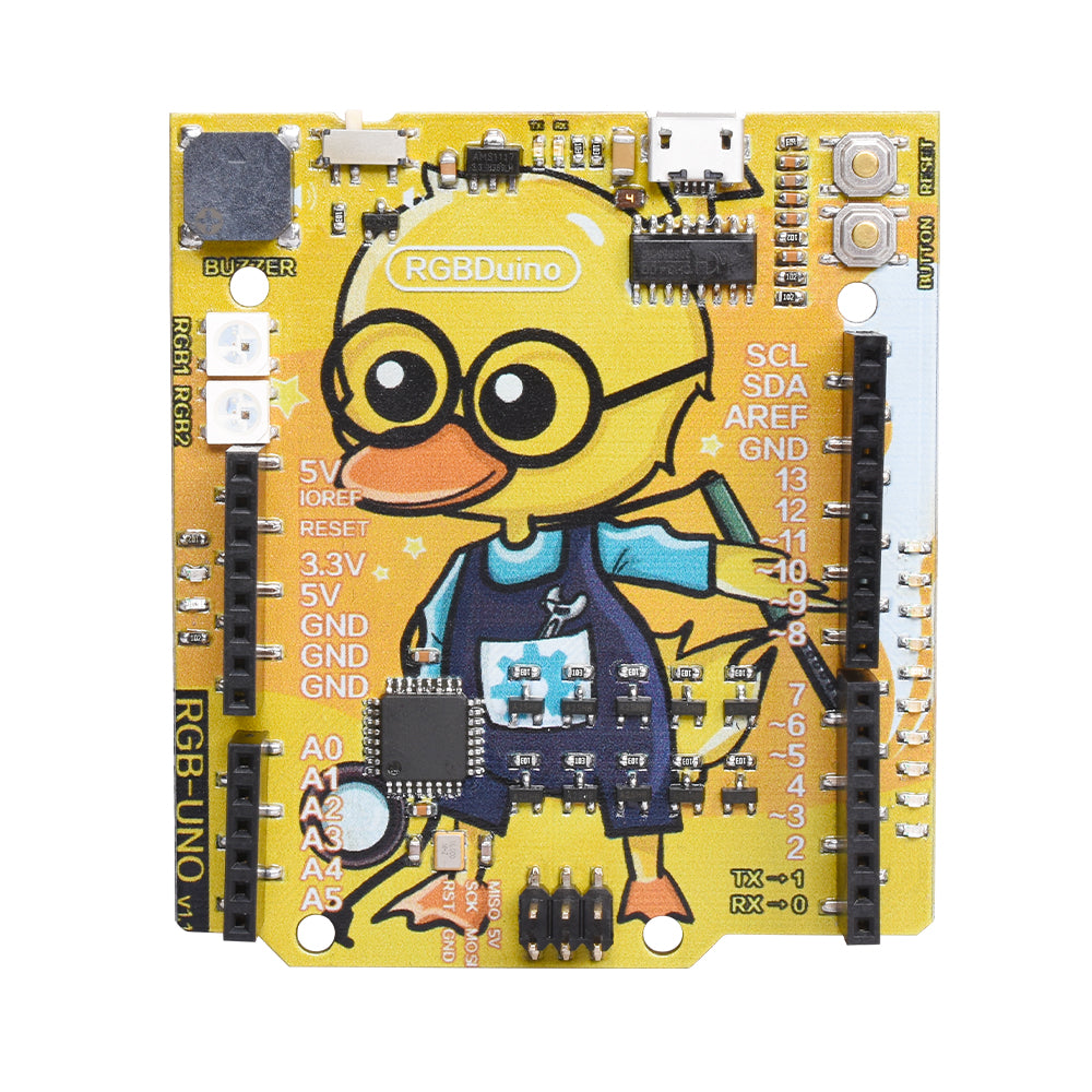 BIQU RGBDuino UNO V1.2 Jenny Greek Duck ATMEGA328P-AU Chip 16MHZ 5V Placa de desarrollo VS Arduino UNO R3 Actualización para Raspberry Pi 4 Raspberry Pi 3B 