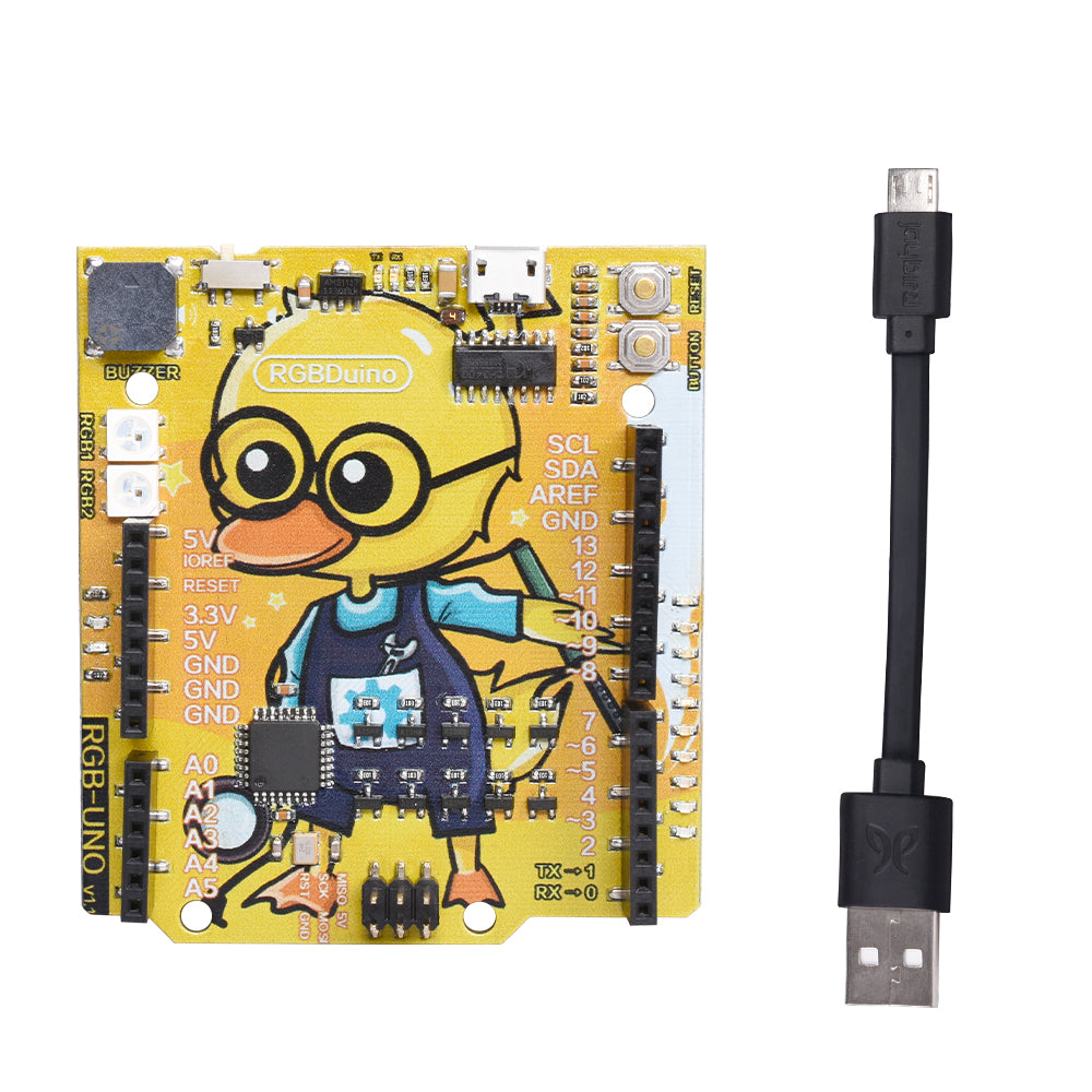 BIQU RGBDuino UNO V1.2 Jenny Greek Duck ATMEGA328P-AU Chip 16 MHz 5 V Entwicklungsboard VS Arduino UNO R3 Upgrade für Raspberry Pi 4 Raspberry Pi 3B 