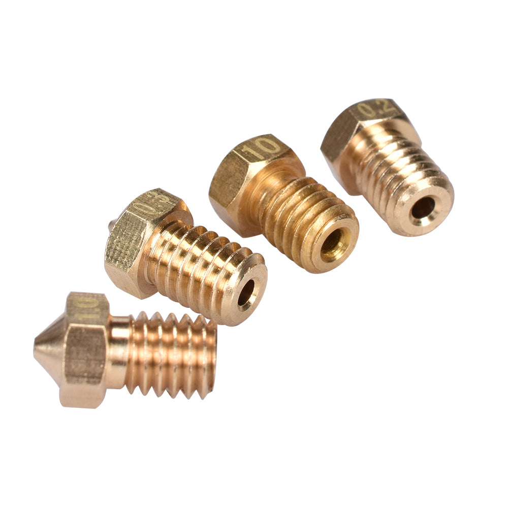 5pcs/Lot 3D printer E3D V6&V5 J-Head brass nozzle extruder nozzles 0.2/0.3/0.4/0.5/0.6/0.8/1.0 mm For 1.75/3.0mm supplies.