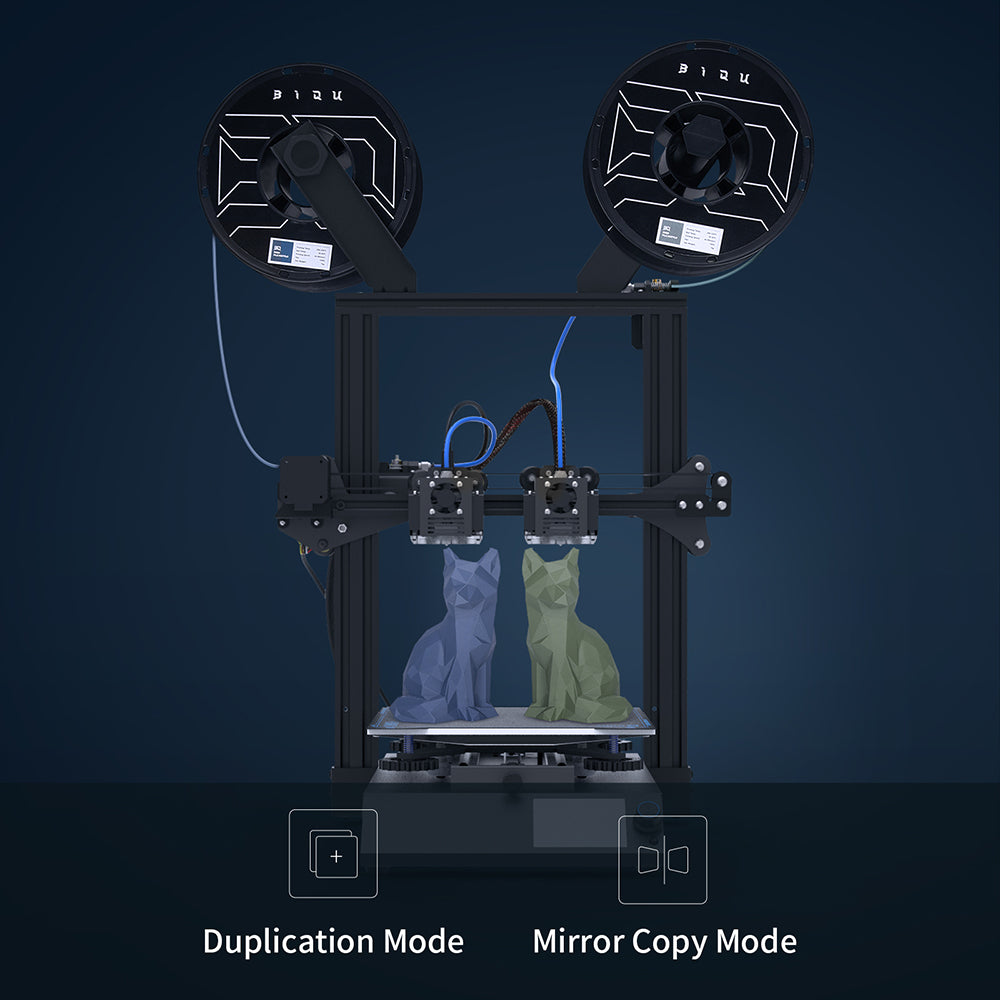 BIQU B1 IDEX Kit de actualización 2 en 2 salidas, impresión en dos colores, piezas de impresora FDM 3D, incluye Kit adaptador de extrusora de Motor para impresora 3D B1 