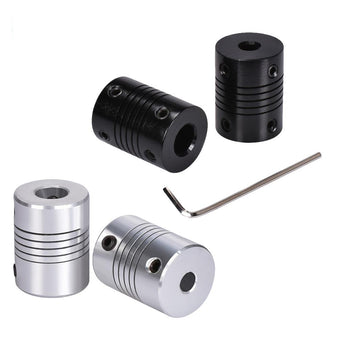 2/4PCS Flexible shaft Coupler 5*8mm 5*5mm CNC Stepper Motor Aluminum Alloy Flexible Coupling Black/Silver.